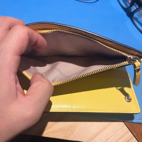 Michael Kors Yellow and Pale Pink Zip Wallet - Picture 3 of 3